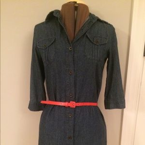 Denim shirt dress mid length